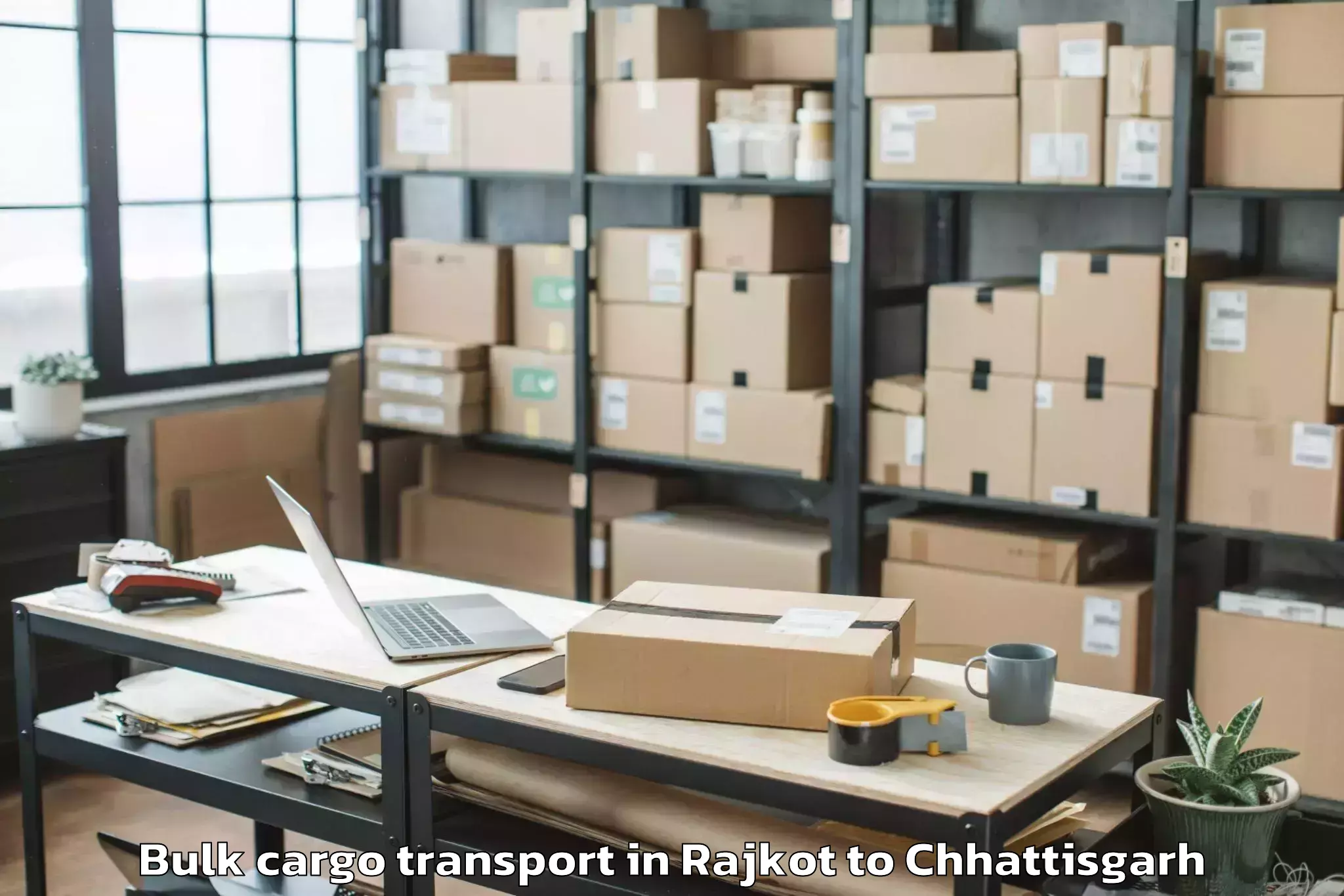 Quality Rajkot to Kalinga University Raipur Bulk Cargo Transport